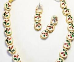Kundan single line long necklace for women & girls in Ahmedabad - Aakarshans